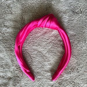 J.Crew pink satin knotted headband EUC